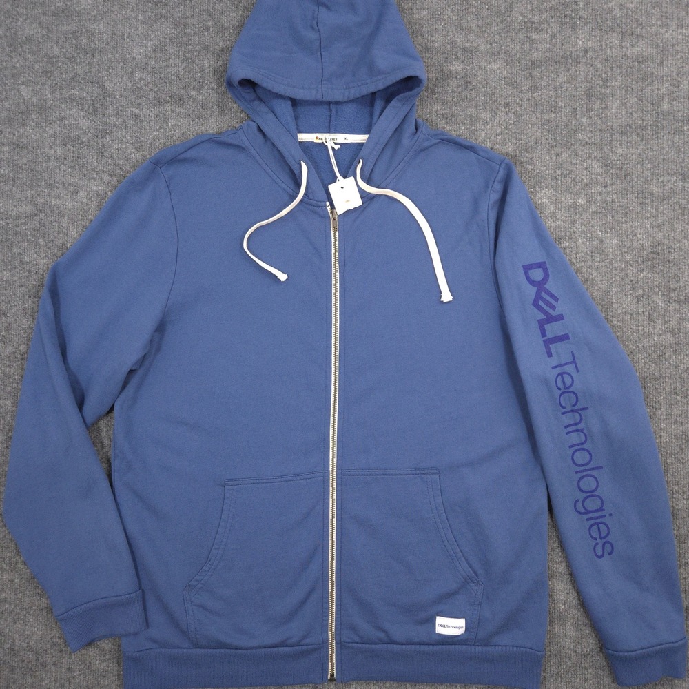 Marine Layer x Dell Technologies Afternoon Hoodie Mens XL Blue Full Zip USA Made